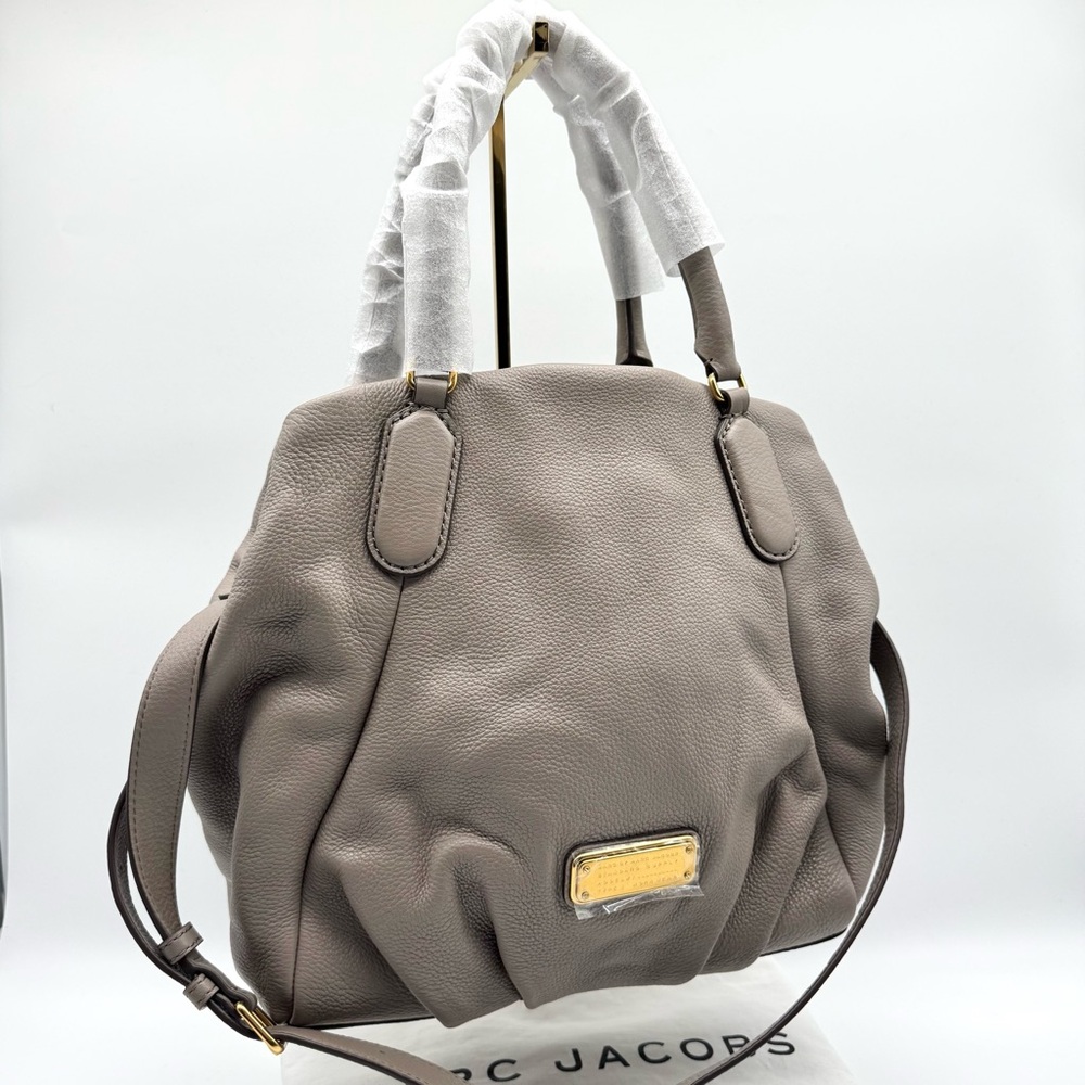 NWT Marc Jacobs New Q Fran Purse Satchel Taupe Cement